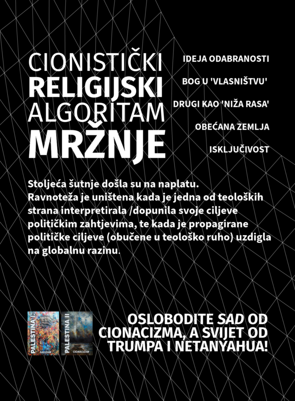CIONISTIČKI RELIGIJSKI ALGORITAM MRŽNJE
